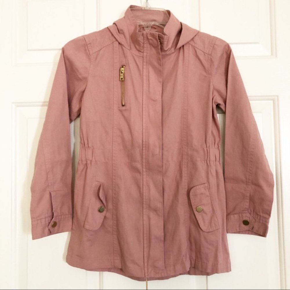Vintage Revival Girls Hooded Utility Jacket Cotton